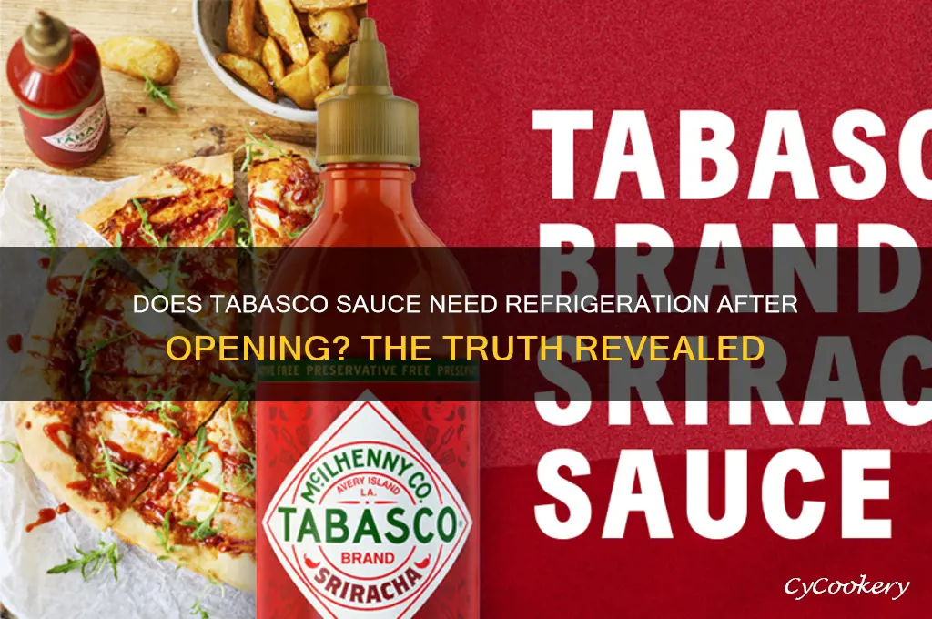 does tabasco sauce have to be refrigerated after opening