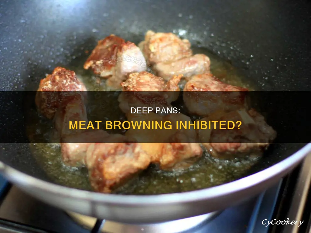 does too deep a pan inhibit browning of meat