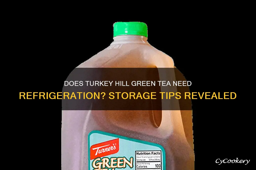 does turkey hill green tea have to be refrigerated