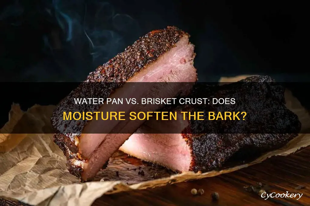 does using a water pan make brisket less crusted