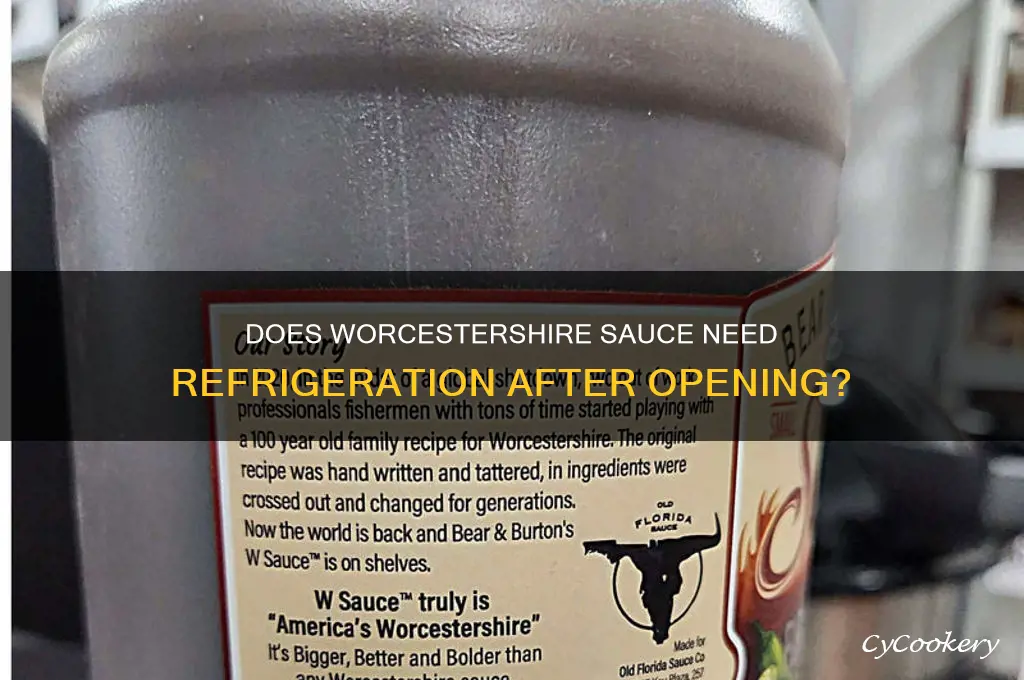 does worcestershire have to be refrigerated after opening