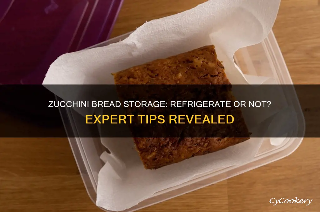 does zucchini bread have to be refrigerated