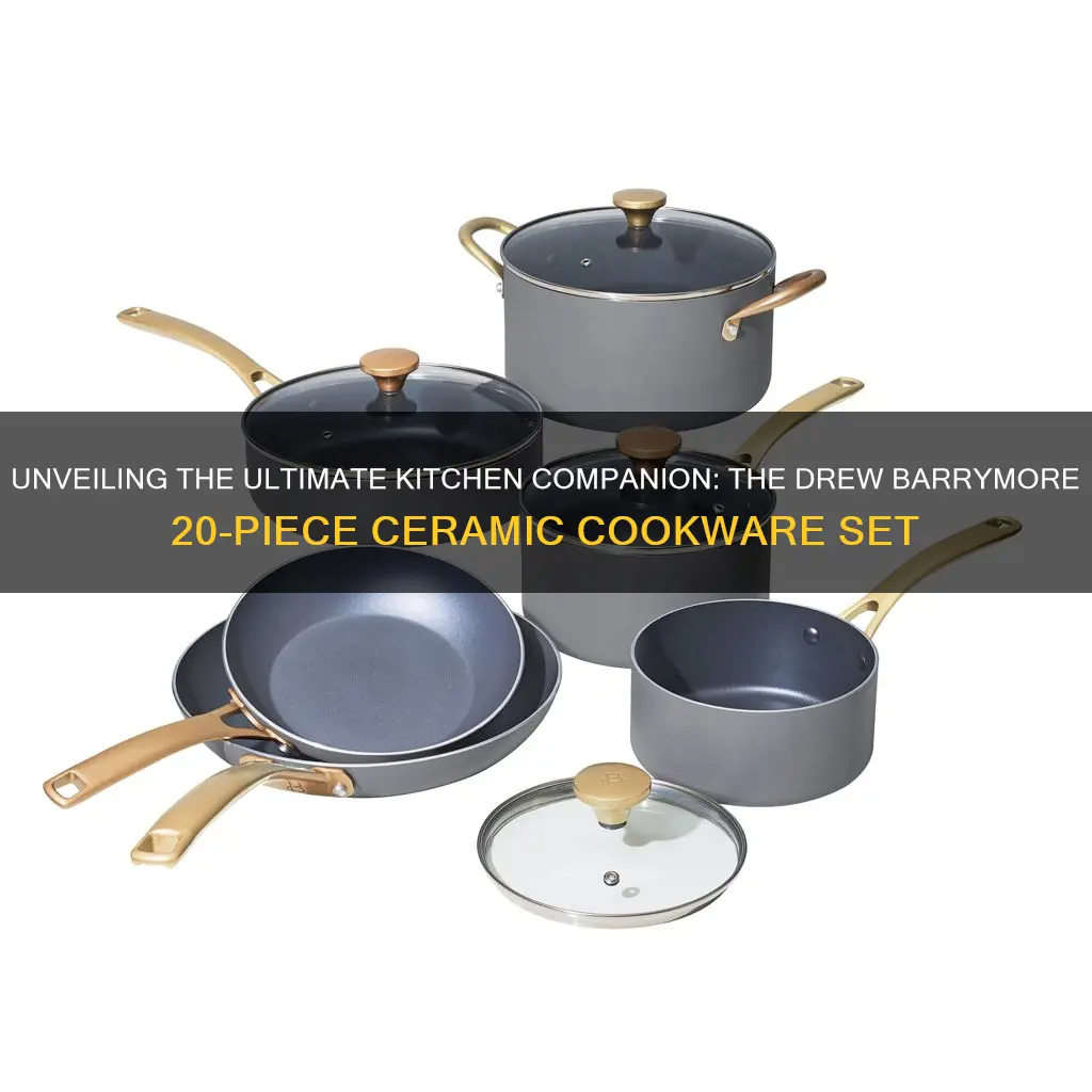 drew barrymore 20 pc ceramic cookware set