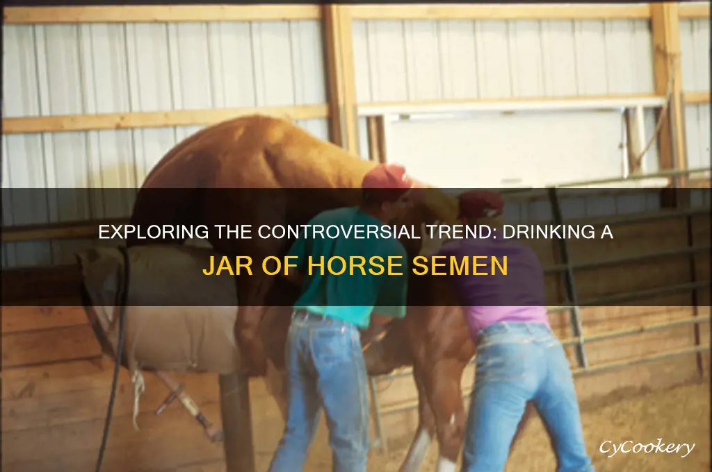 drinking jar of horse cum