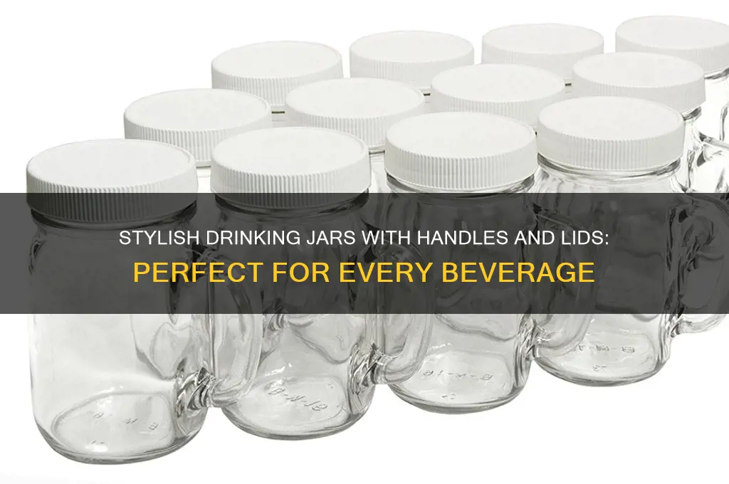 drinking jar with handle and lid