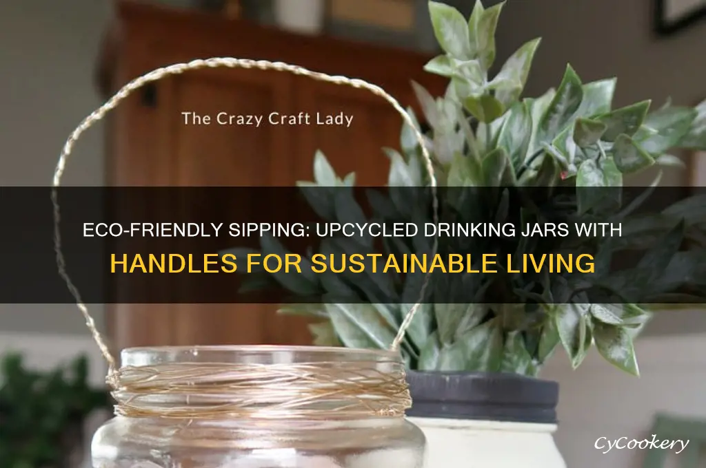 drinking jar with handle recyced