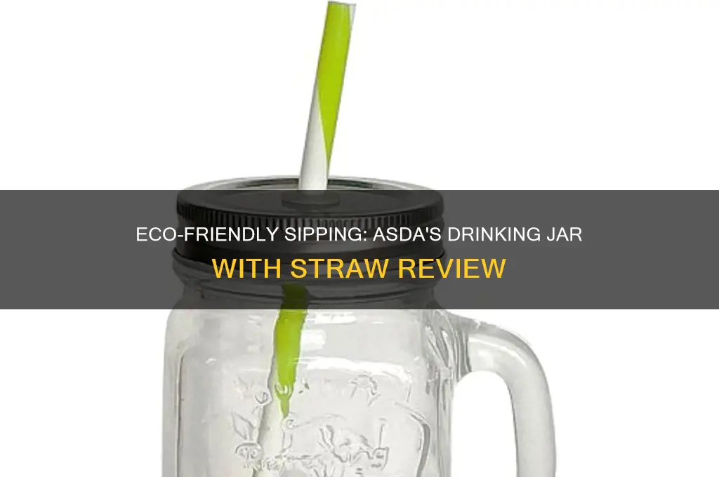drinking jar with straw asda