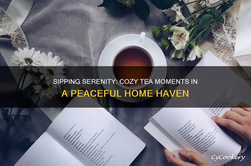drinking tea in peaceful cozy house