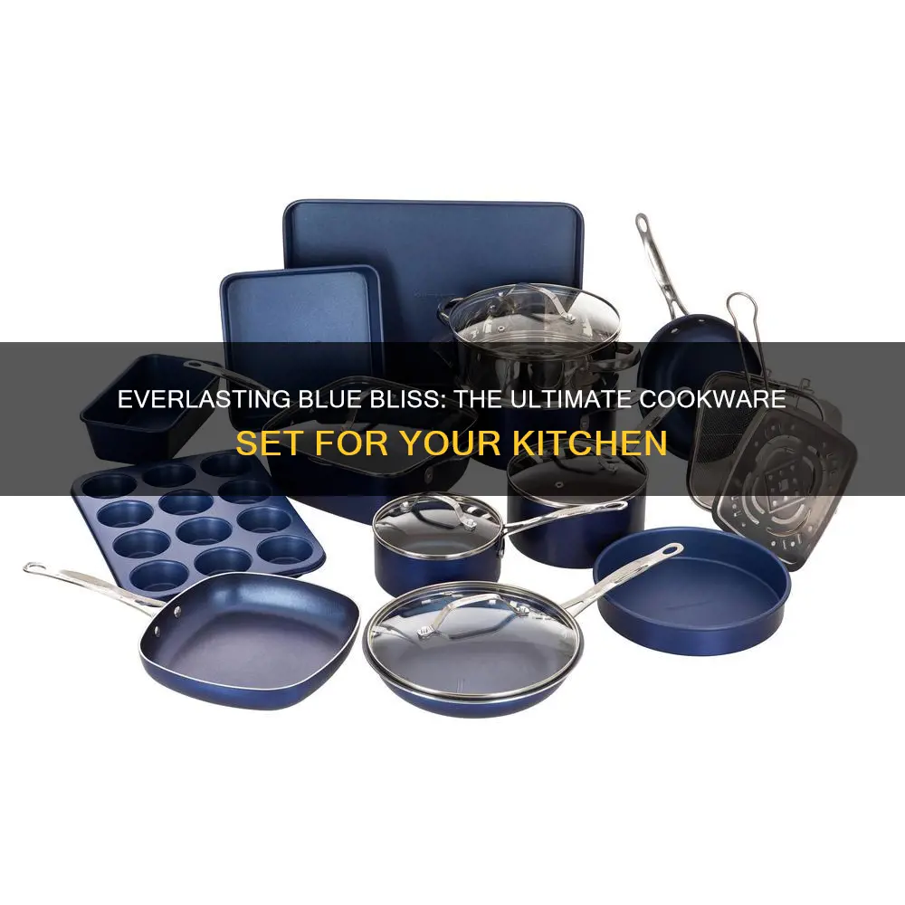 durable blue cookware set