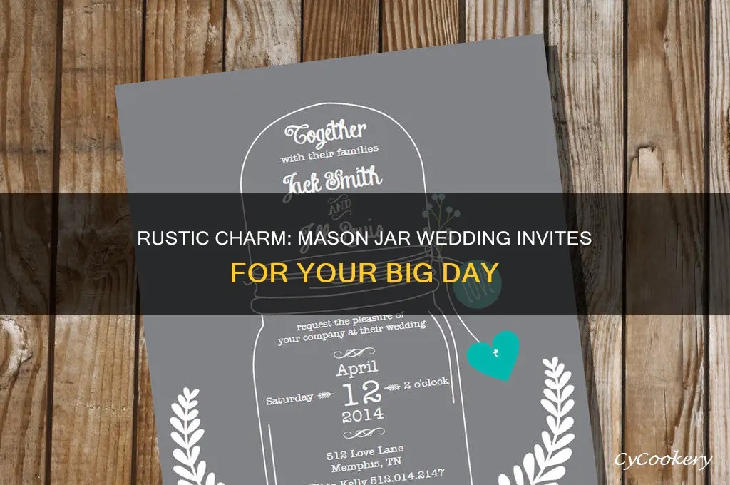 eat drink and be married mason jar wedding invite
