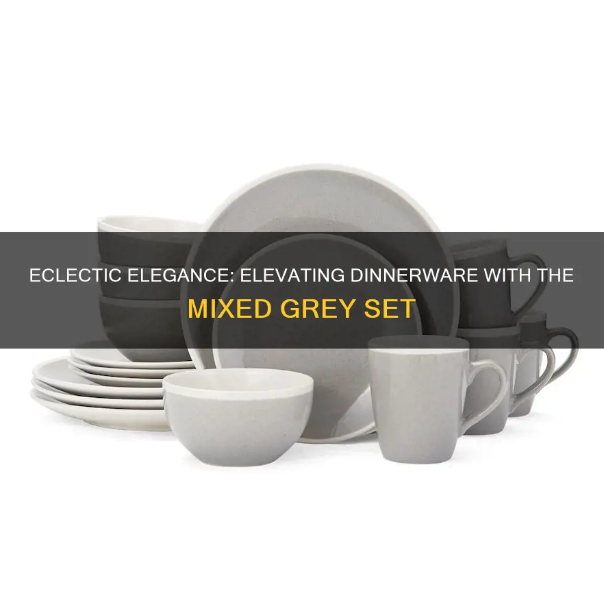 eclectique 20 piece dinnerware set mixed grey