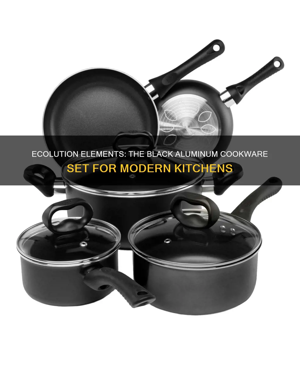 ecolution elements aluminum cookware set black