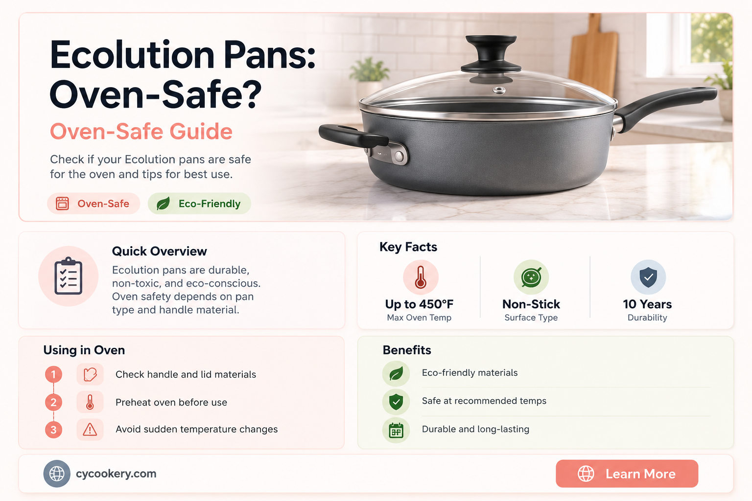 are ecolution pans oven safe