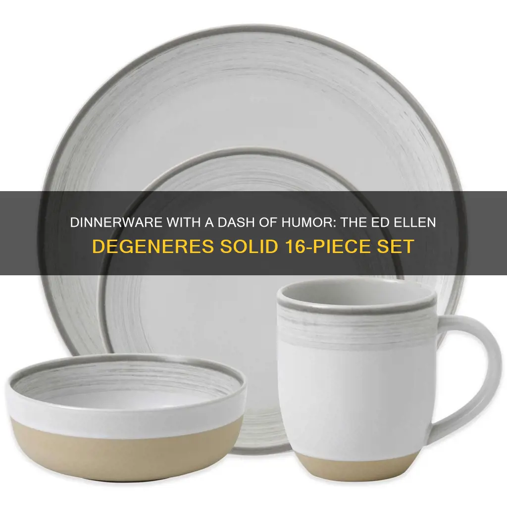 ed ellen degeneres solid 16-piece dinnerware set service for 4