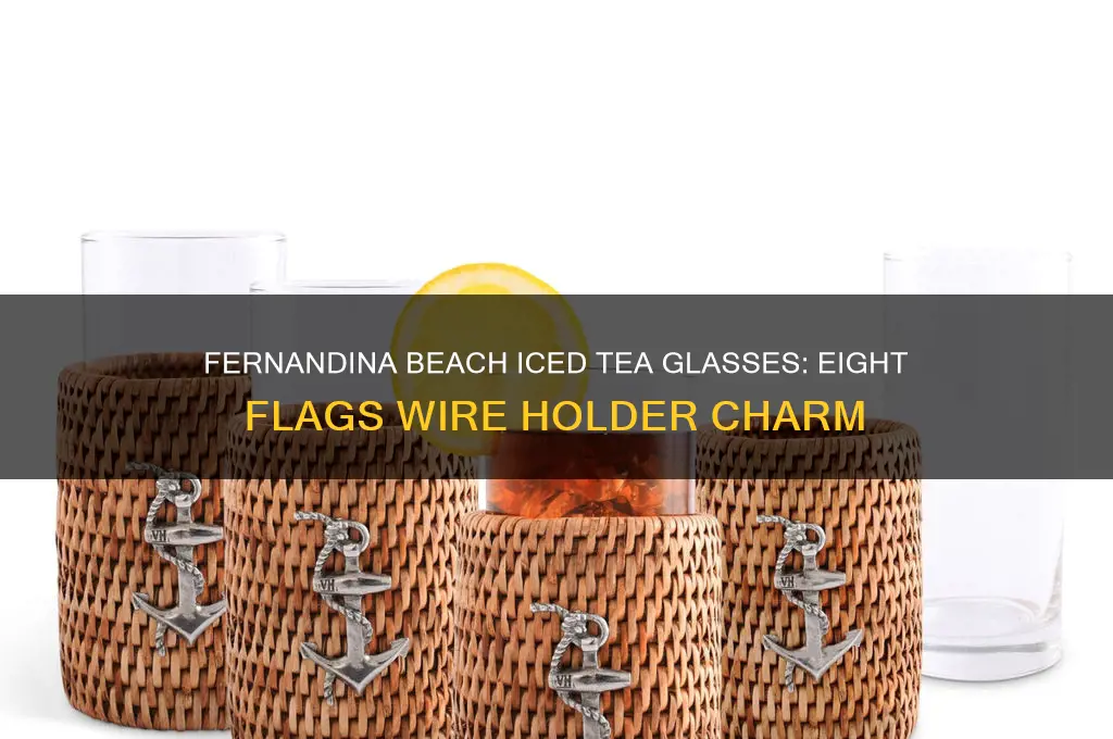 eight flags fernandina beach iced tea glasses with wire holder