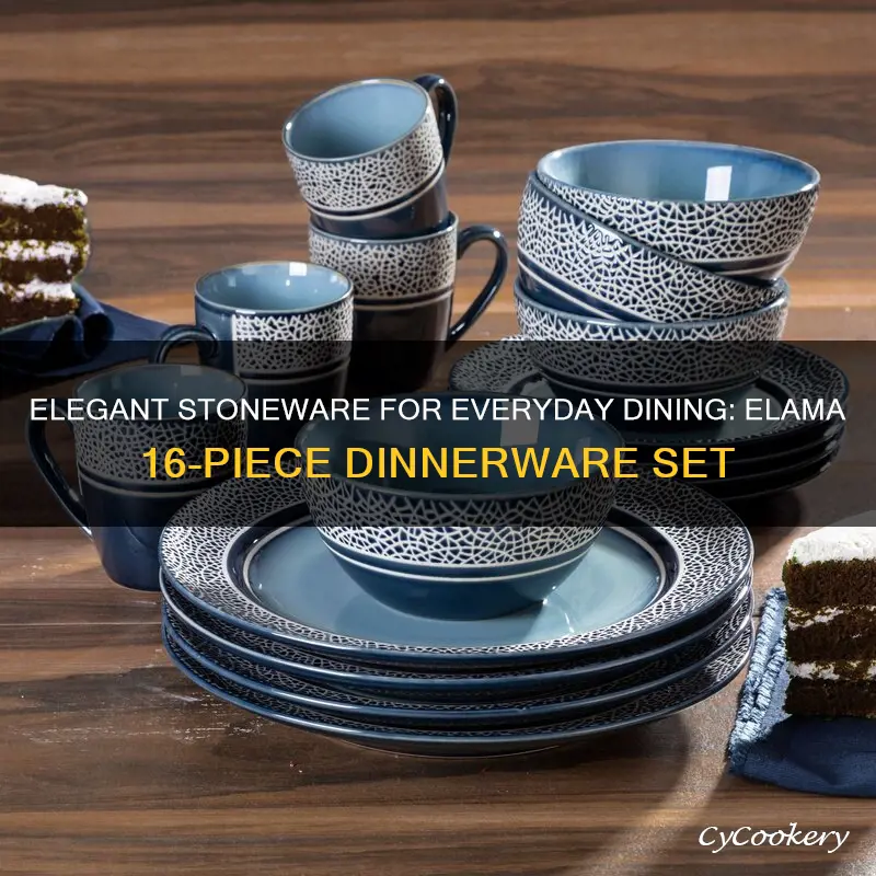 elama 16 piece stoneware dinnerware set