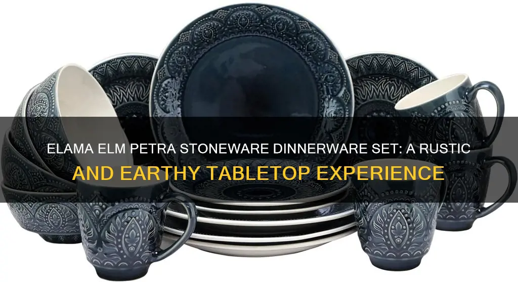 elama elm petra 16 piece stoneware dinnerware set 16pc elm-petra