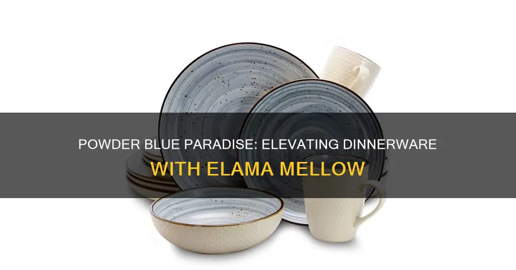 elama mellow 16 piece dinnerware set in powder blue