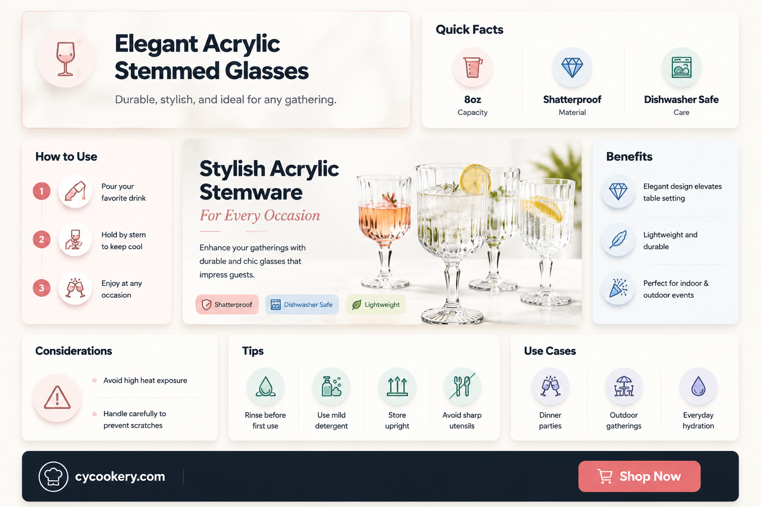 acrylic stemmed water glasses