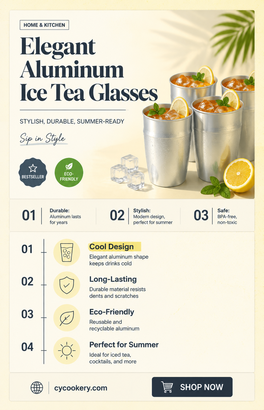 aluminum ice tea glasses