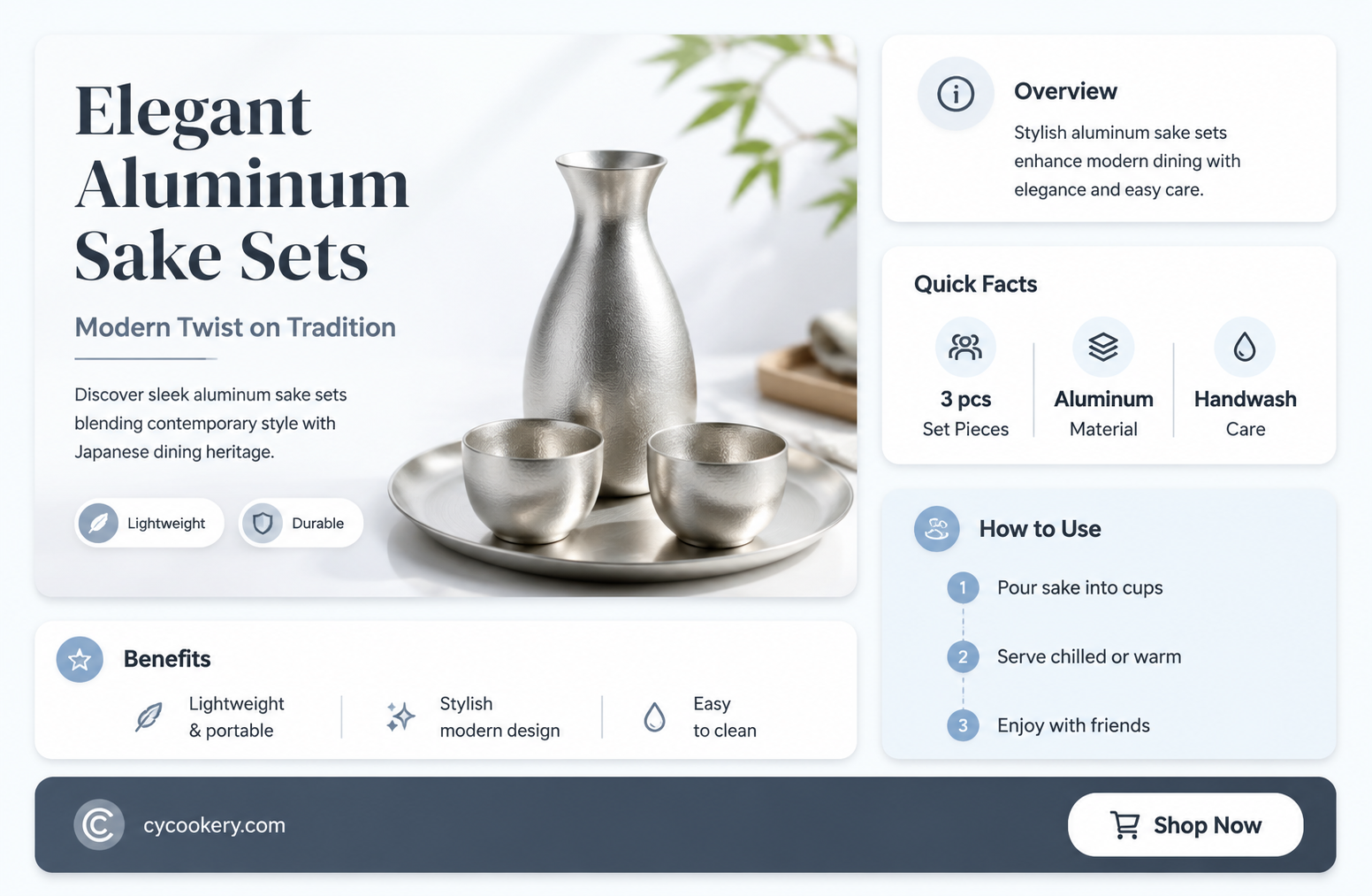 aluminum sake set