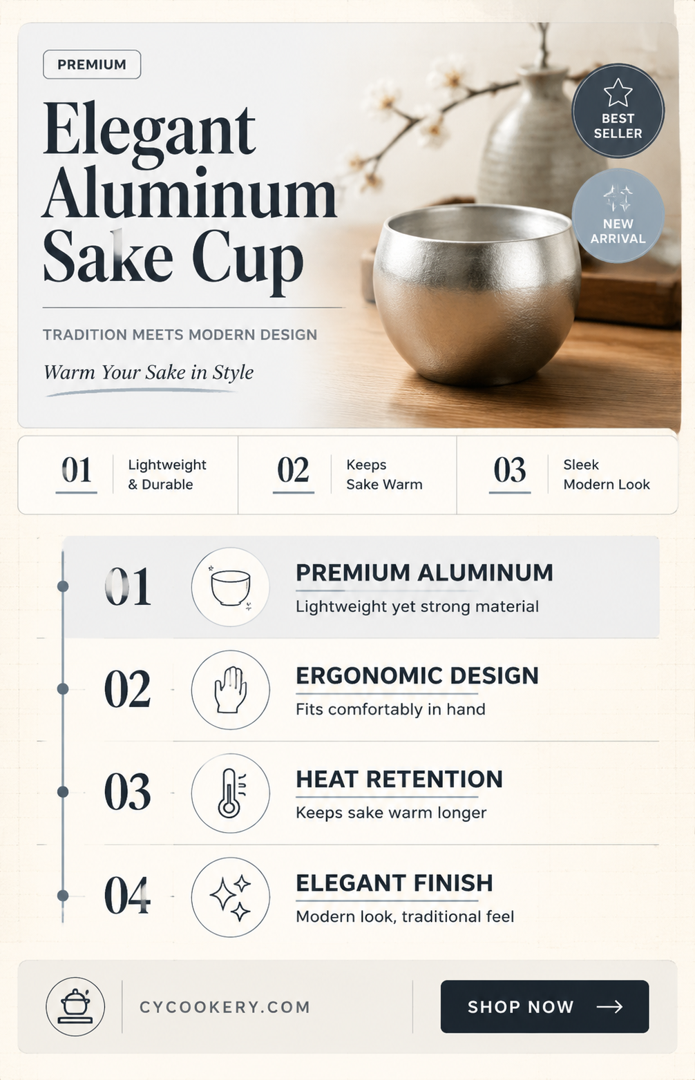 aluminum sake warming cup