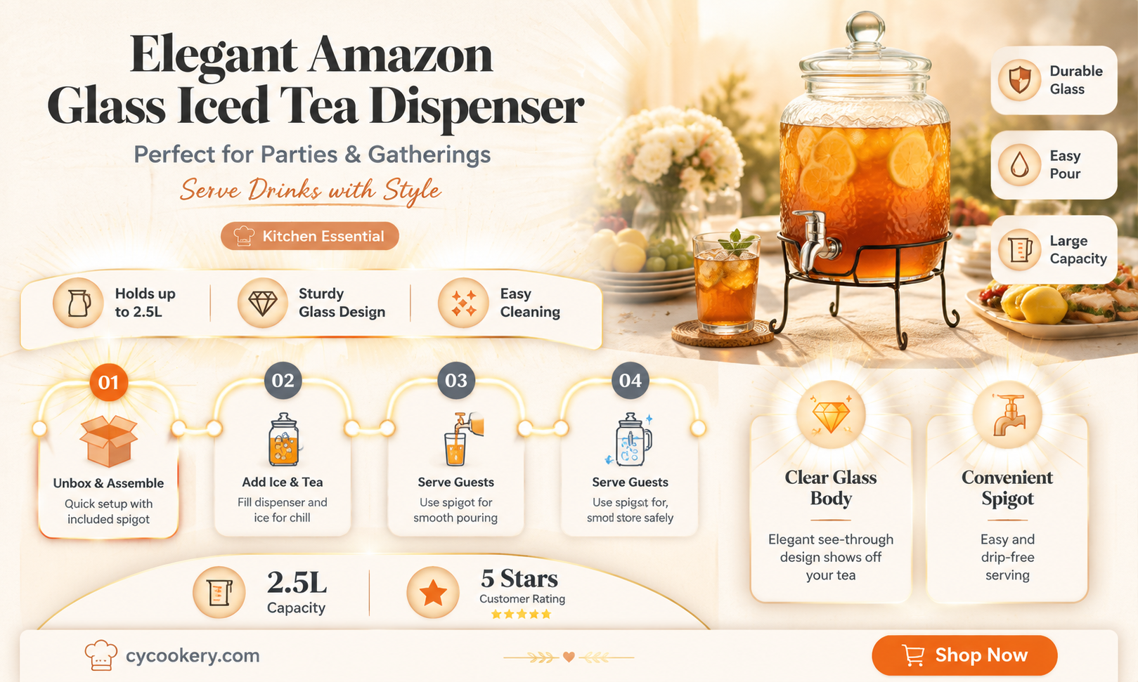 amazon glass iced tea dispenser with spigot
