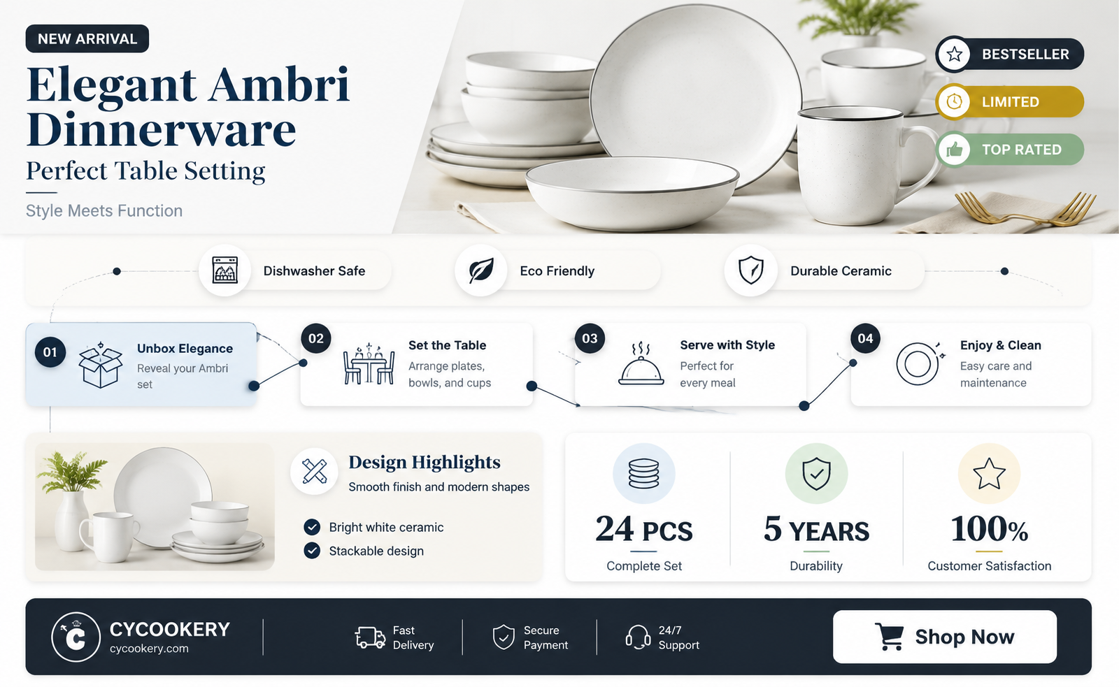 ambri 16 piece dinnerware set