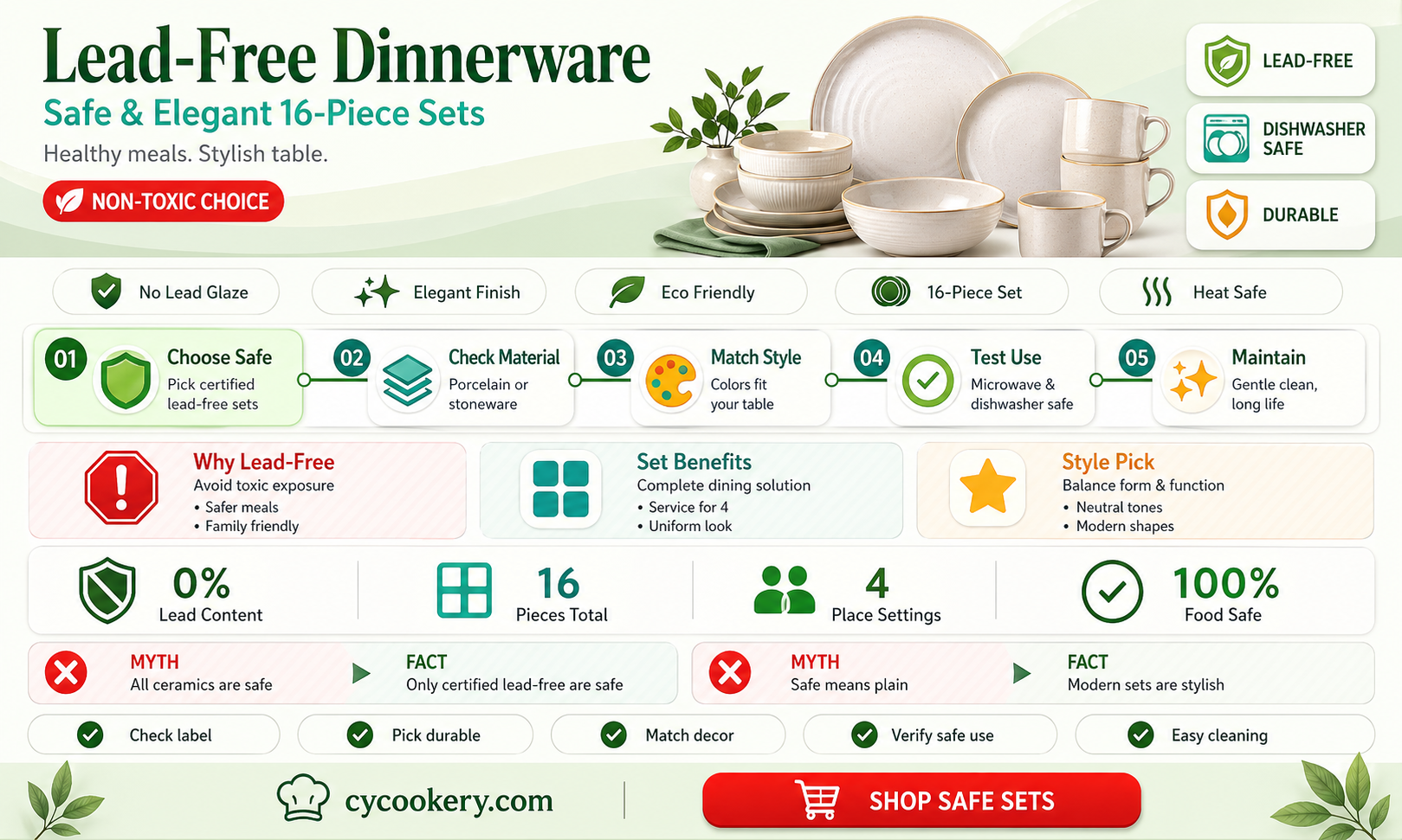 16 piece dinnerware set lead free