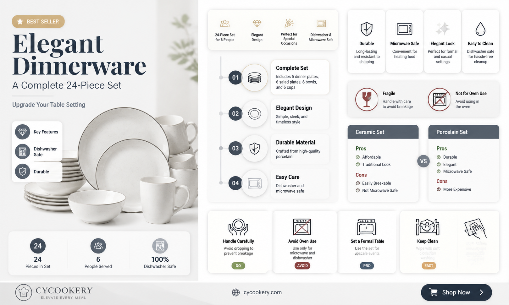 24pc dinnerware set member