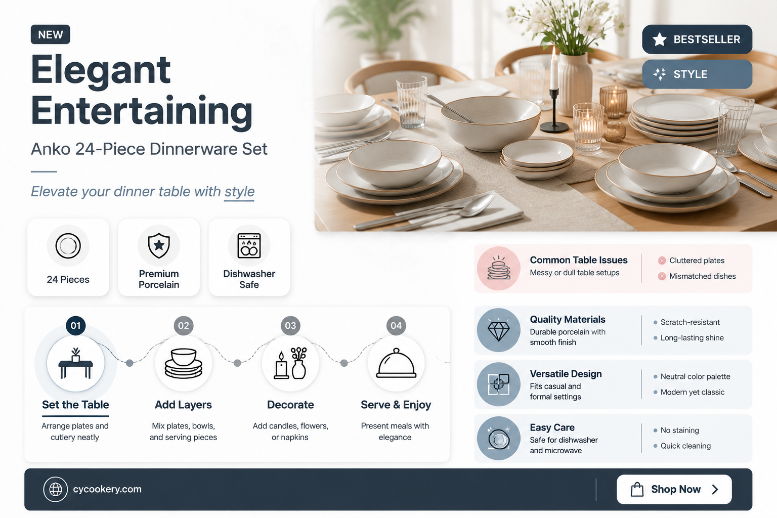 anko 24 piece dinnerware set