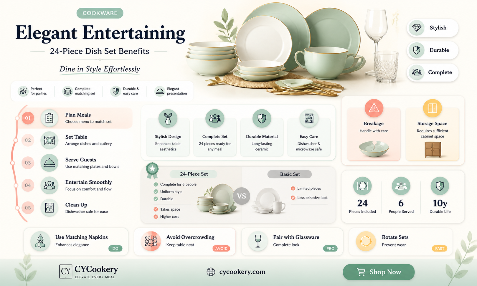 24 piece dish set