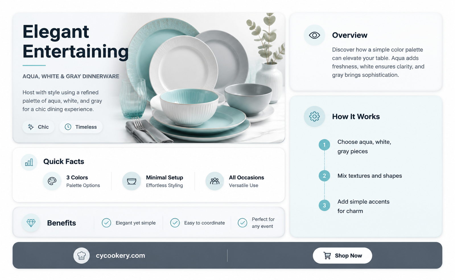 aqua white and gray dinnerware set