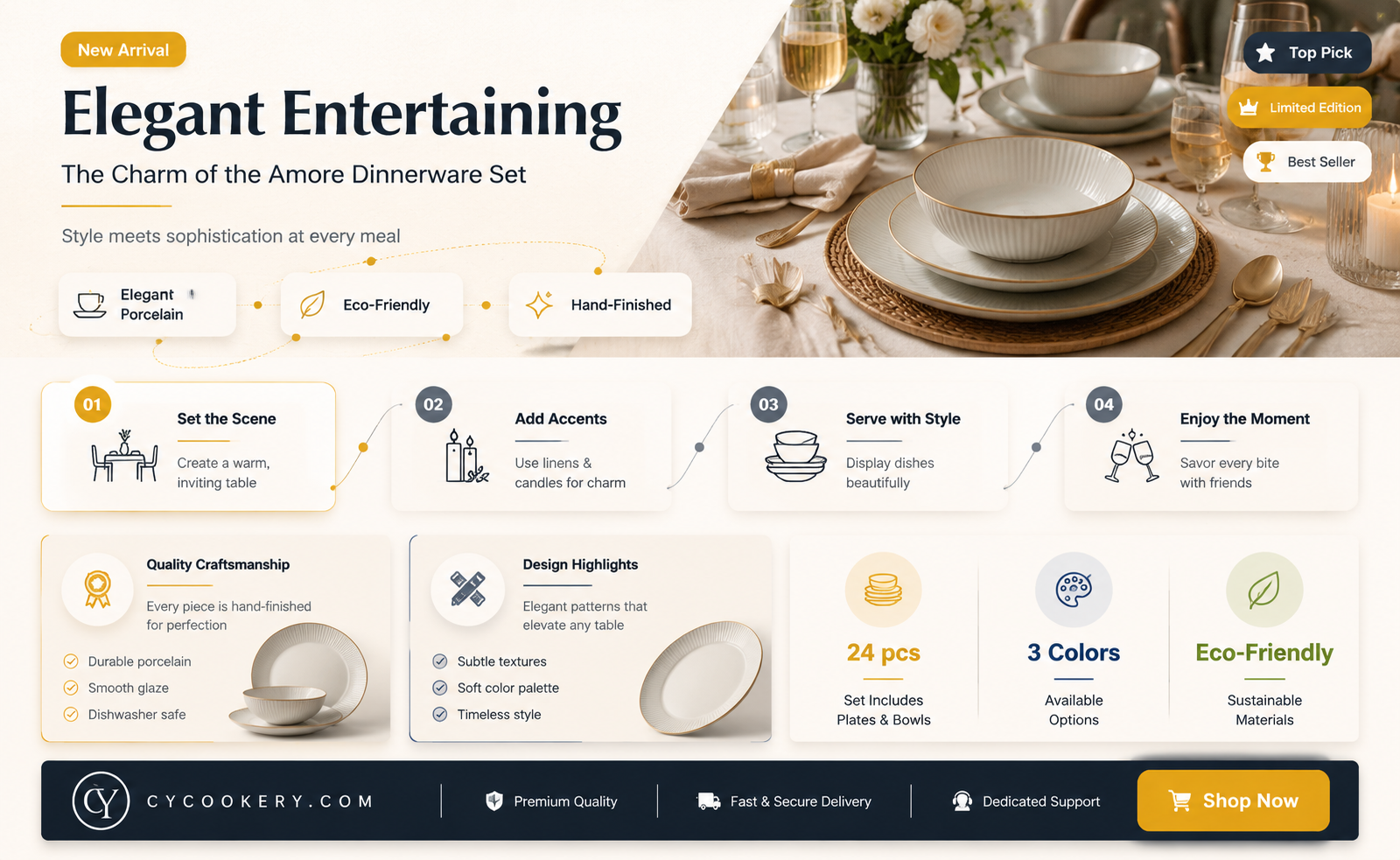 amore 16 piece dinnerware set