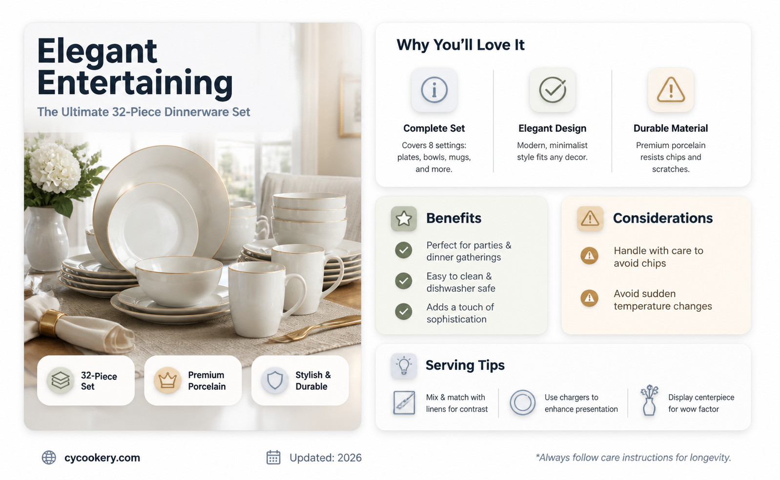 32 peice dinnerware set for party