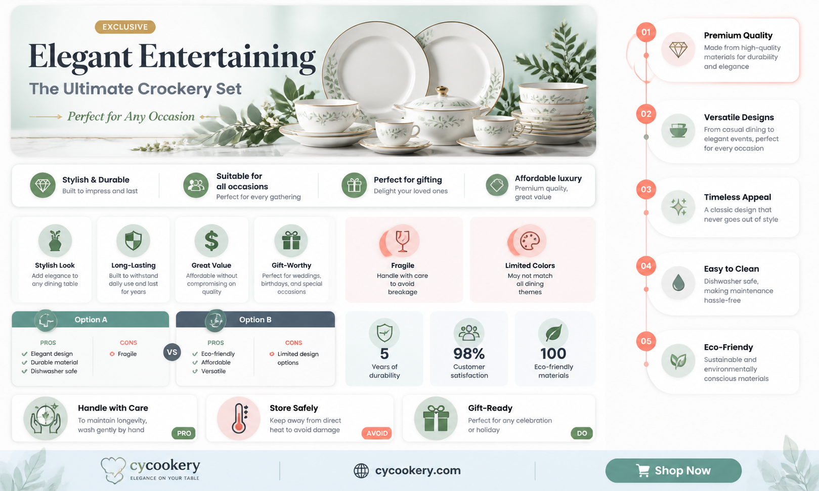 24 piece crockery set