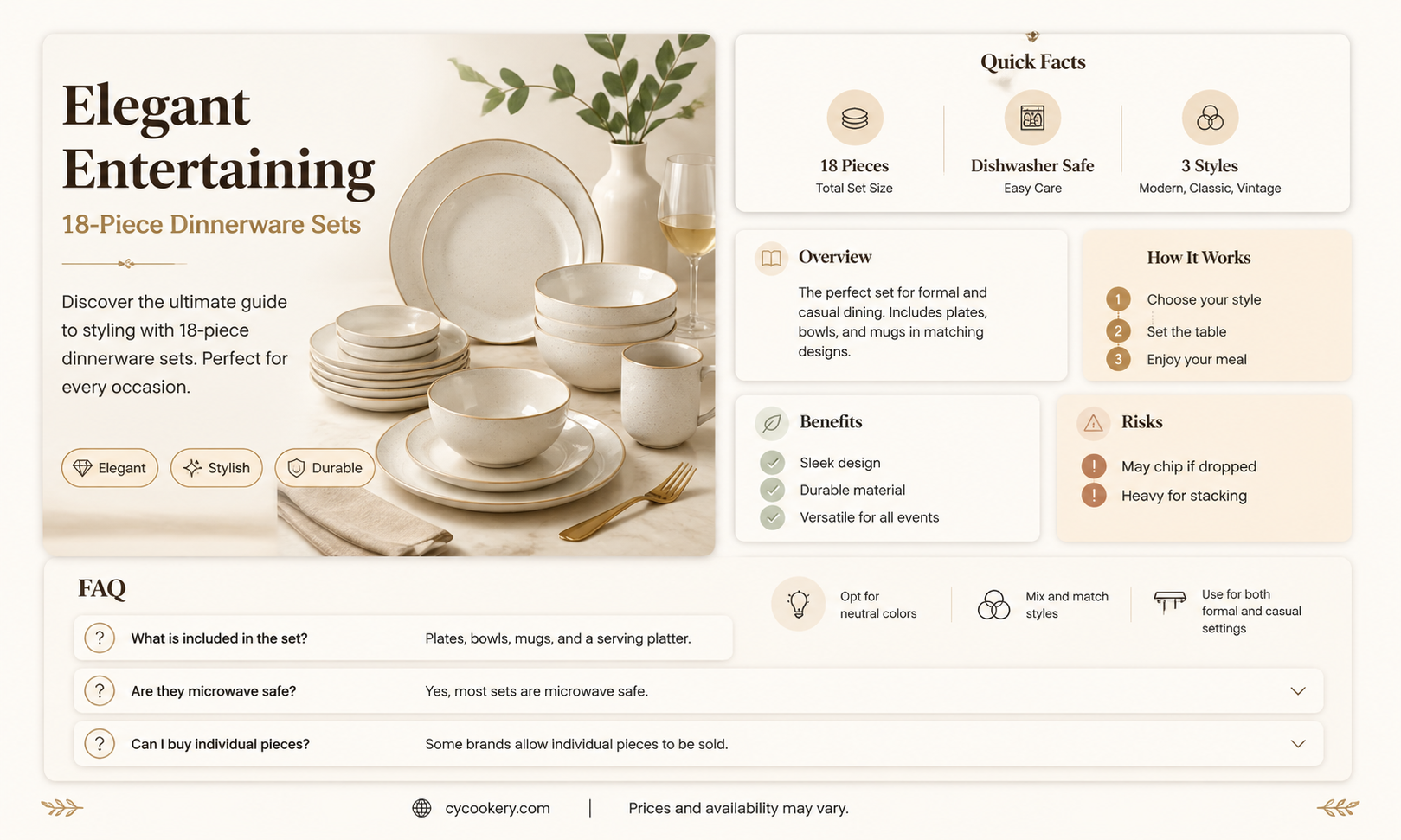18 place setting dinnerware