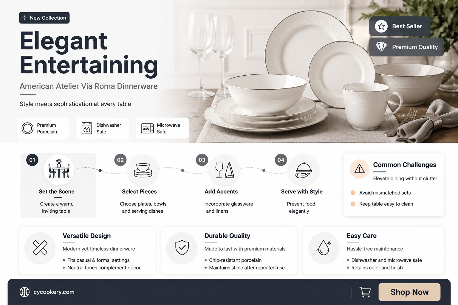 american atelier via roma 16 piece dinnerware set
