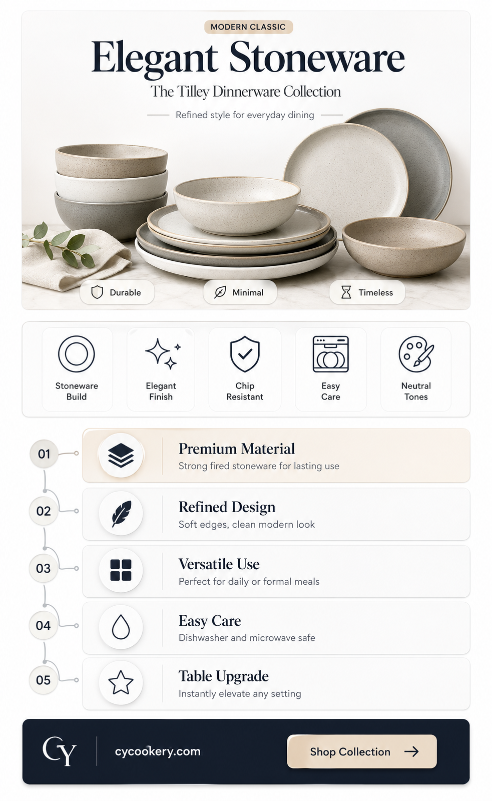 16pc stoneware tilley dinnerware set