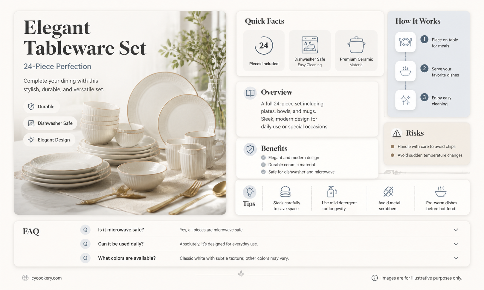 24 piece tableware set