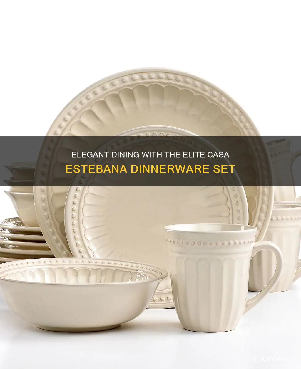 elite casa estebana 16 piece dinnerware set cream