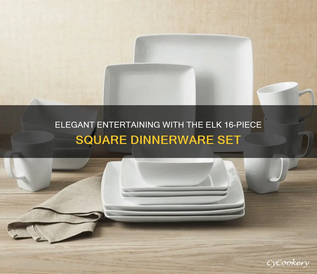 elk 16 pc square dinnerware set