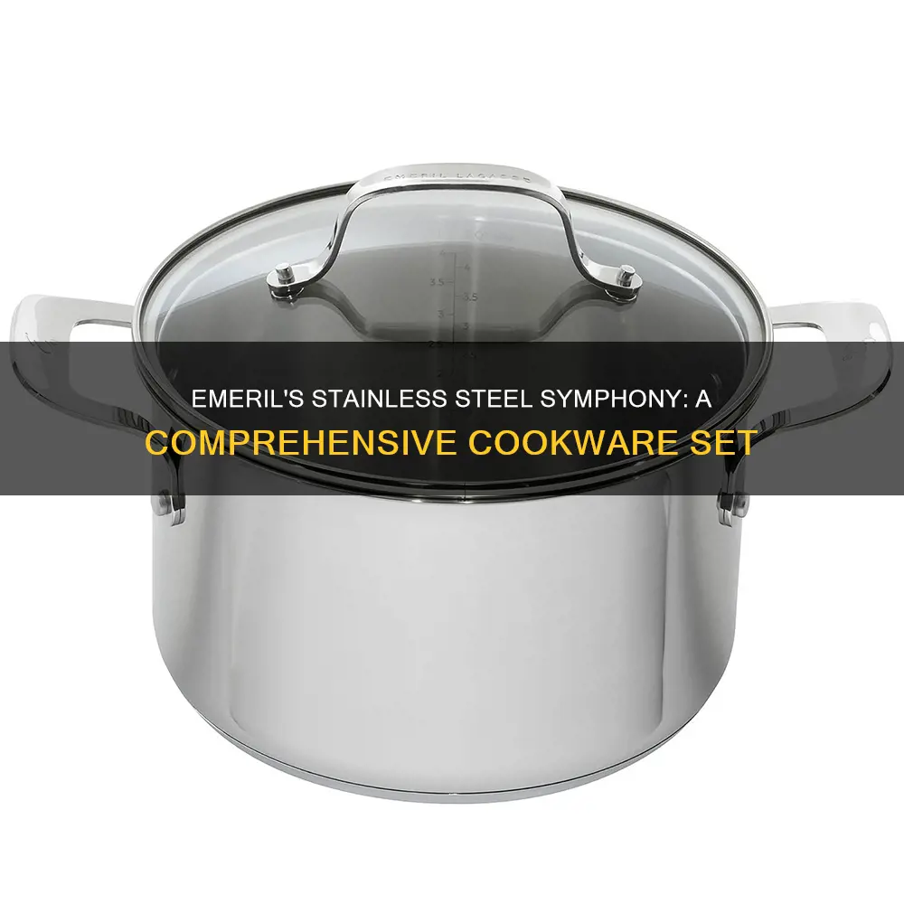 emeril lagasse 15 piece stainless steel cookware set silver