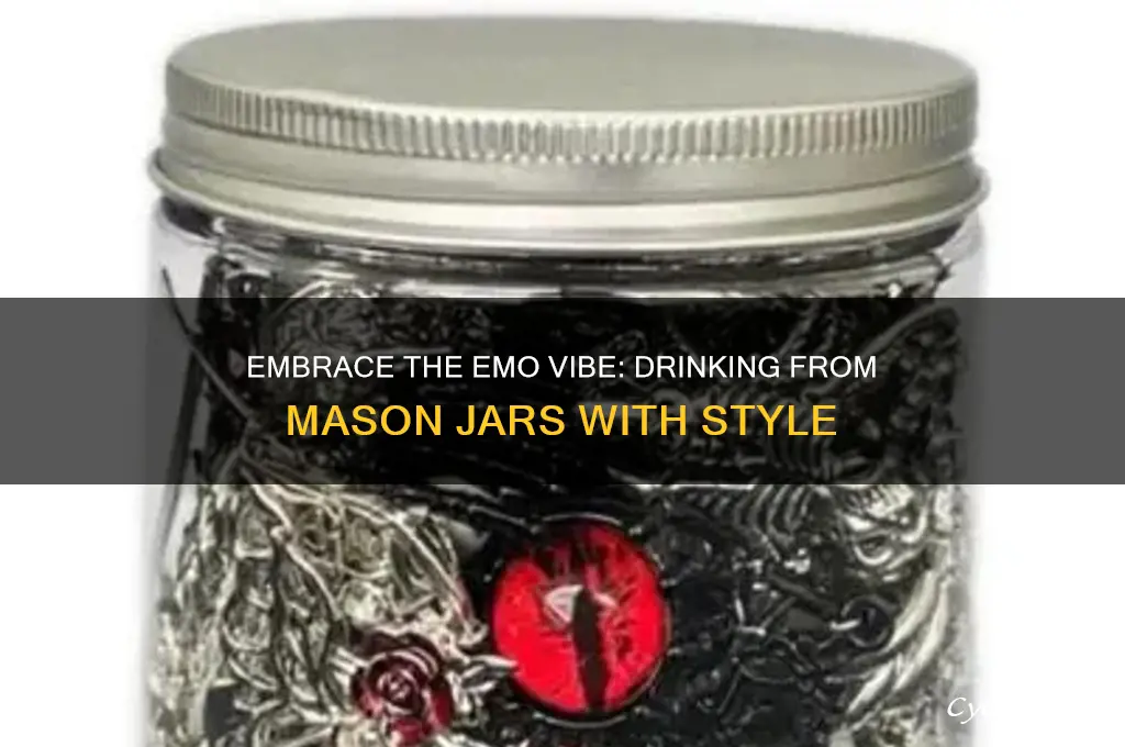 emo drinking mason jars