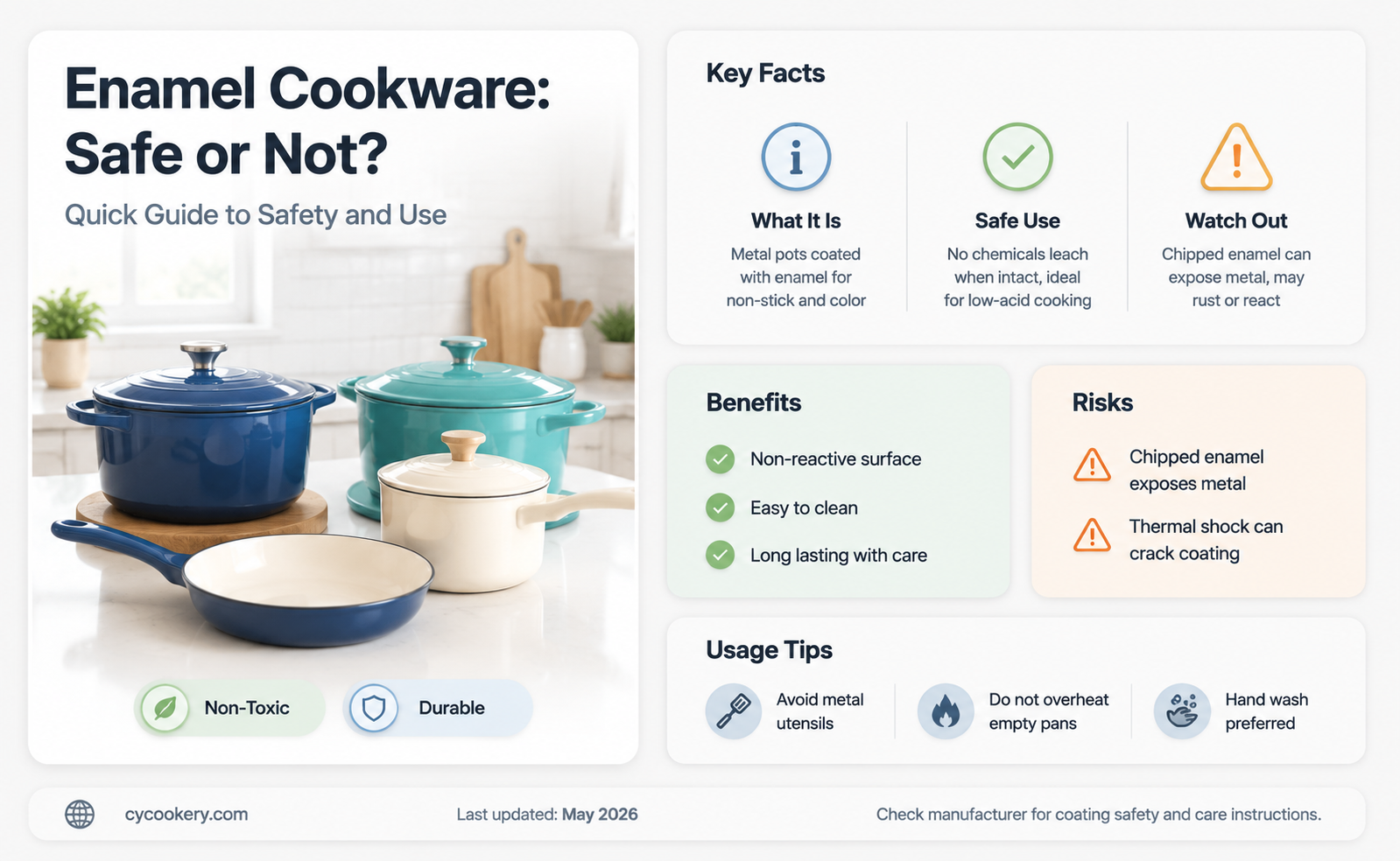 are enamel pots and pans safe