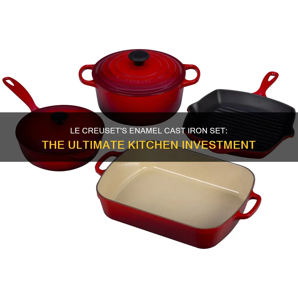 enameled cast iron 5 piece signature cookware set le creuset