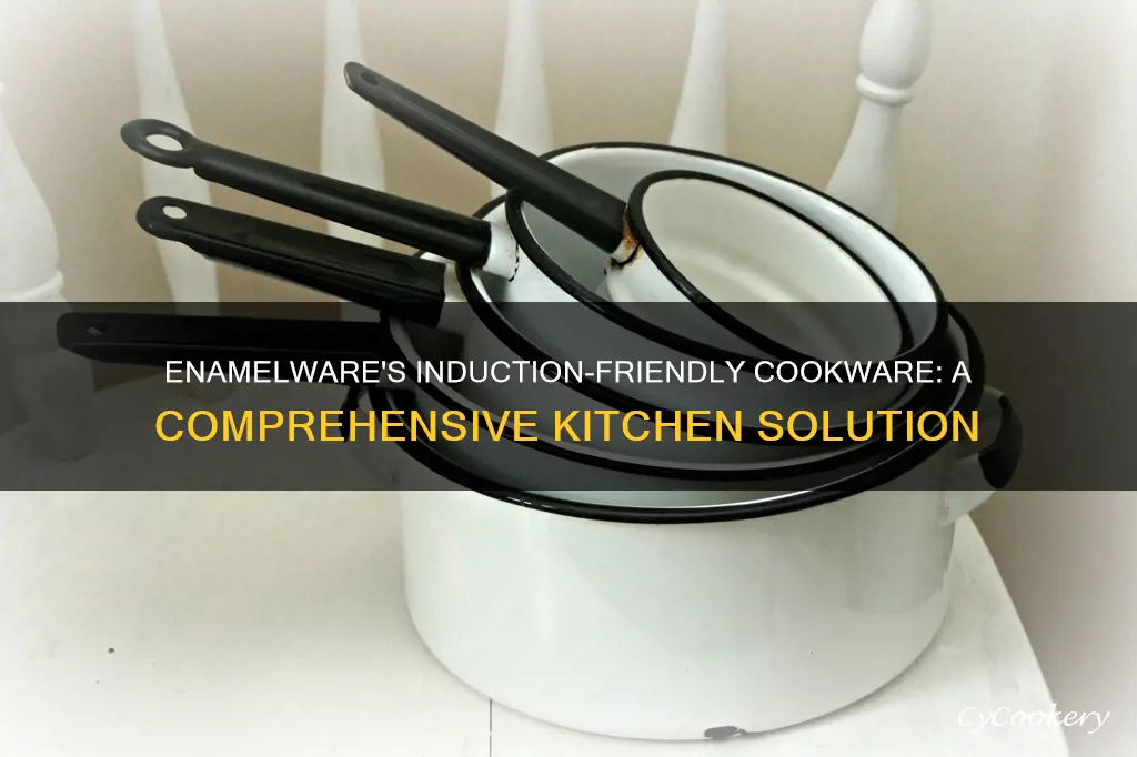 enamelware induction friendly cookware set of 5pcs