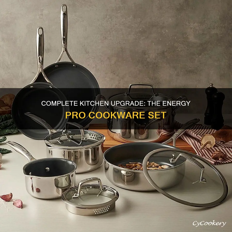 energy pro 18-piece non-stick aluminum cookware set with tools