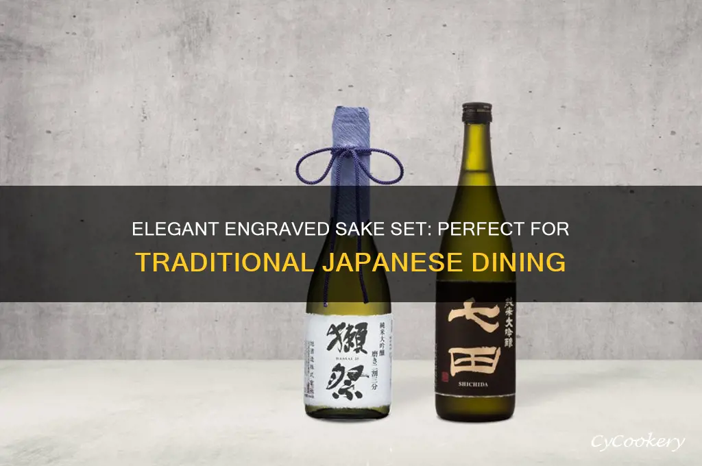 engraved sake set