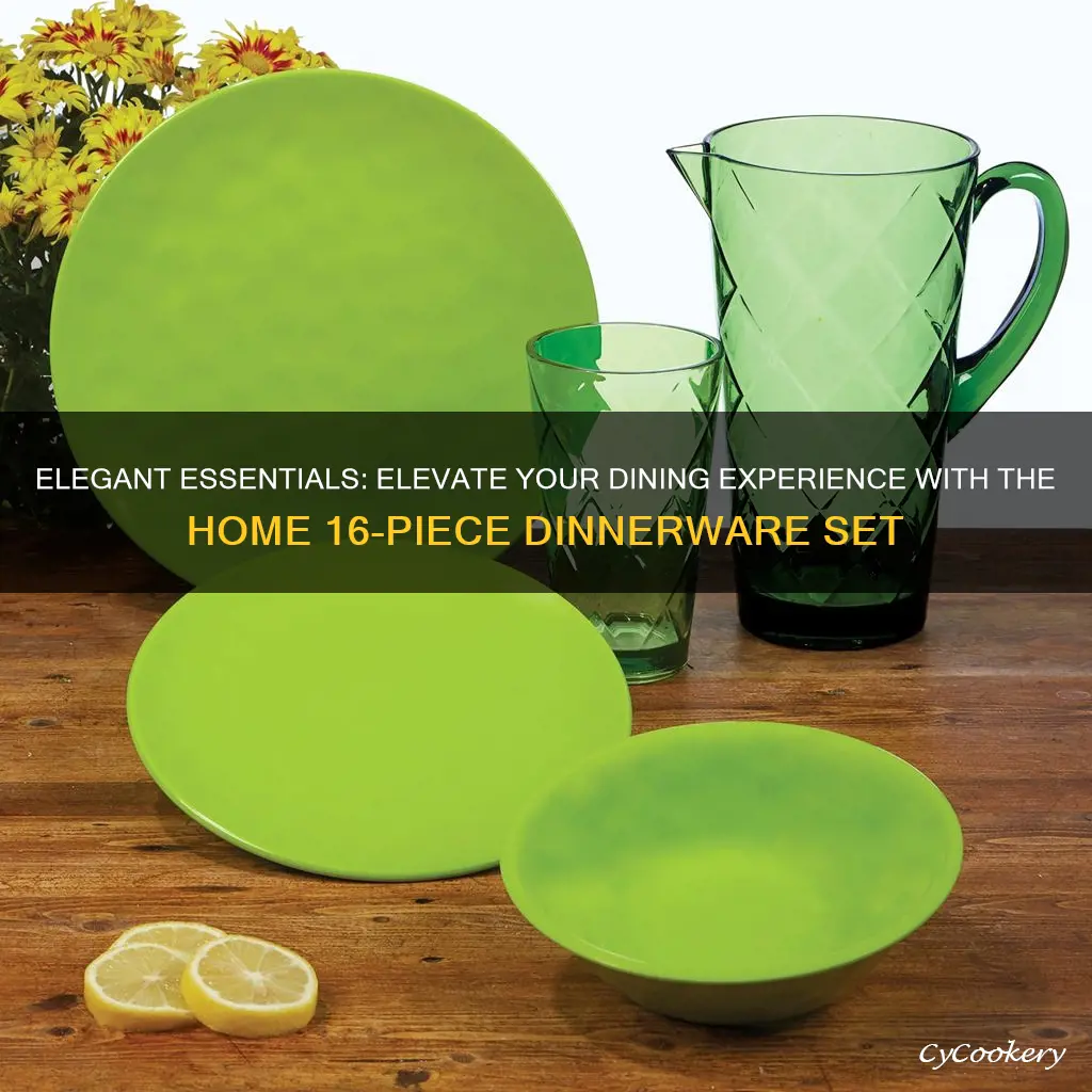 essential home 16 piece solid color dinnerware set round